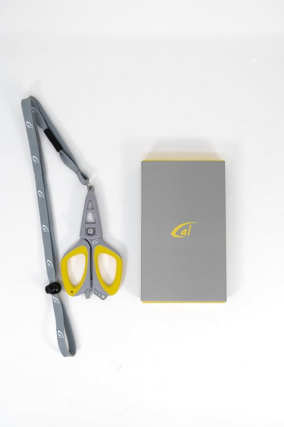 danco Fishing Ceramic Braid Scissor, Karl,Serrated Blades, Fishing Scissors for Braided Line, Non Slip Grip