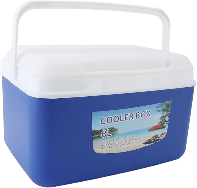 Insulated Portable Cooler Efficient Warm Cold Insulation Portable Hard Cooler Box Ice Cooler for Camping Picnic Beach Drink Beverage Fishing