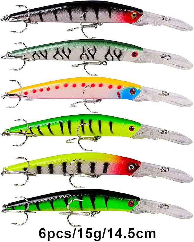 Bass Fishing Lures Kit Set Topwater Hard Baits Minnow Crankbait Pencil VIB Swimbait for Bass Pike Fit Saltwater and Freshwater
