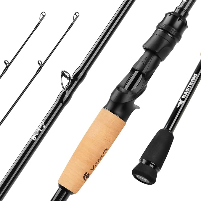 KastKing Verus Technique Twin-Tip Bass Fishing Rod – IM7 Graphite Blanks with Nano Resin, Extra Tip, PTS, Titanium Guide Frames, Technique-Specific Casting & Spinning Rod