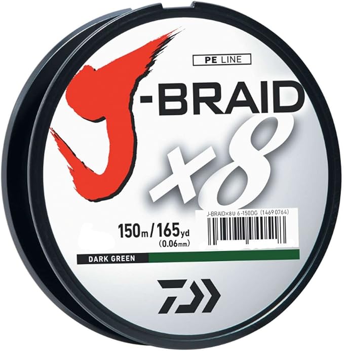 Daiwa J-Braid 150M 8-Strand Woven Round Braid Line