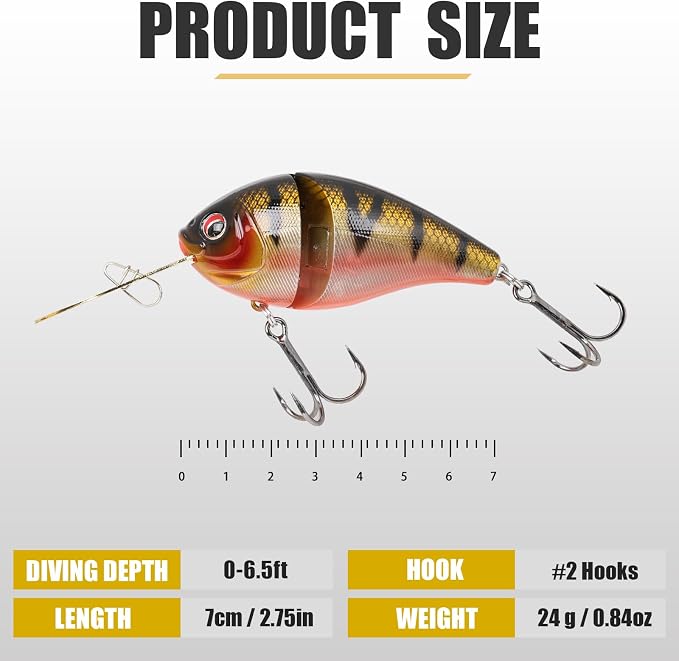 TRUSCEND Swimmax Easy Catch Fishing Lures with BKK Hooks, Wiggling, Vibrating, Rattling and Gurgling for More Bite, Heavy-Duty Dyneema Fiber Jointed Swimbaits for Bass, Trout, Walleye, Crappie, Pike