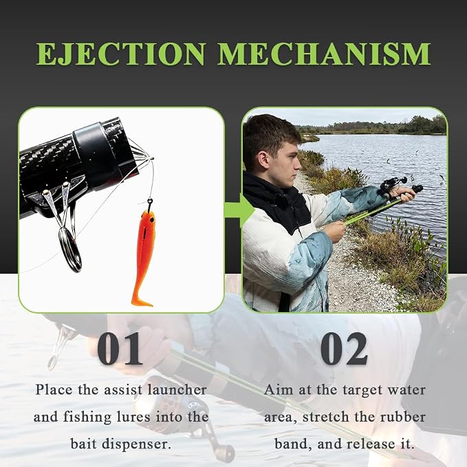 SUFFUSE Fishing Catapult Rod, Portable Carbon Fiber Fishing Poles and Reels Combo for Projecting Lures, Compact Freshwater and Saltwater Fishing Gear for Anglers Traveling