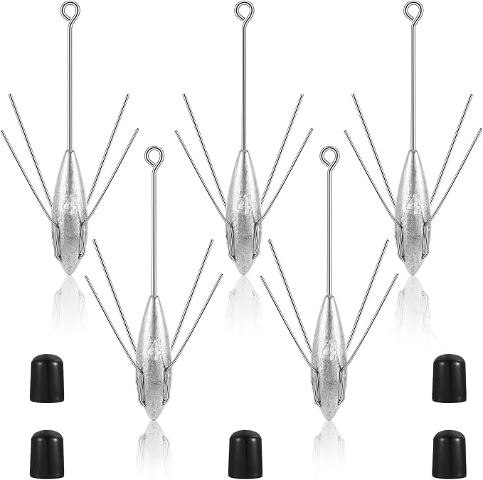 Sotiff 5 Pcs Sputnik Sinker Surf Fishing Weights Fishing Equipment Long Tail Surfing Surf Casting Sinkers Spider Weights for Catfish Near Sea Ocean Ship Breakwater Large River Beach Man Gift