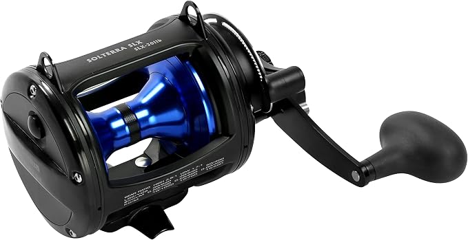 Okuma Solterra SLX Two Speed Closed Frame Lever Drag Reel Saltwater Trolling Reel, SLX-20IIb, 480yds-30lb
