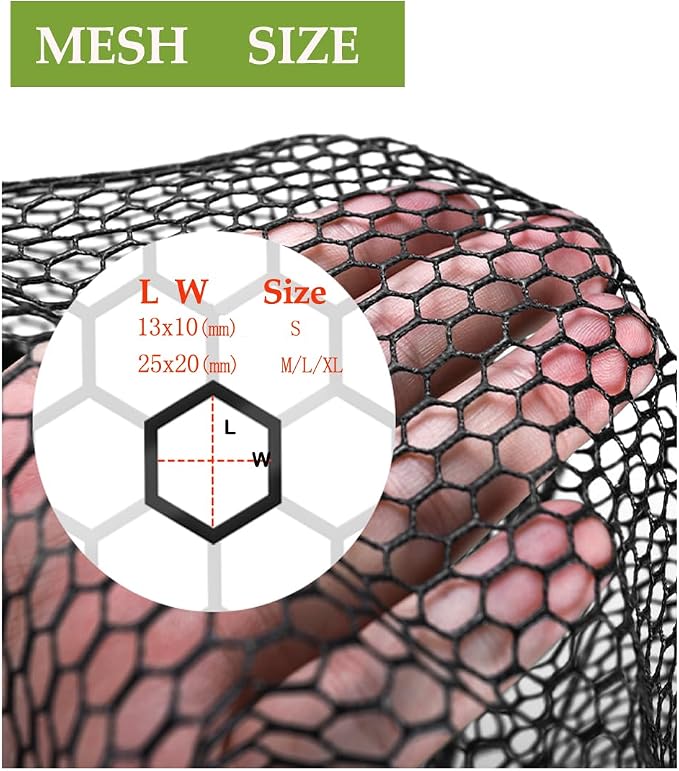 Rubber Coated Replacement Fishing Net Hook Resist for Landing Net, 24" to 36" Deep Net for Larger Catches