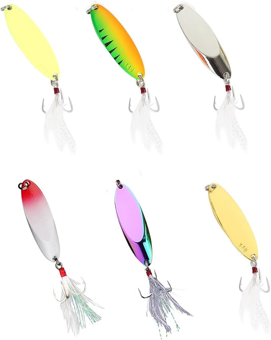 Metal VIB Spinner Blade Baits: 10pcs Blade – Bass & Trout Fishing Lures with Treble Hooks, High-Flash Vibration Hard Baits for Perch Walleye Pike Freshwater Saltwater