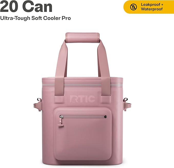RTIC Ultra-Tough Soft Cooler Pro, Insulated, Waterproof, Leak Proof, Portable Floating Bag for Beverage, Drink, Lunch, Outdoor, Beach, Car, Camping, Picnic, Fishing, Boat