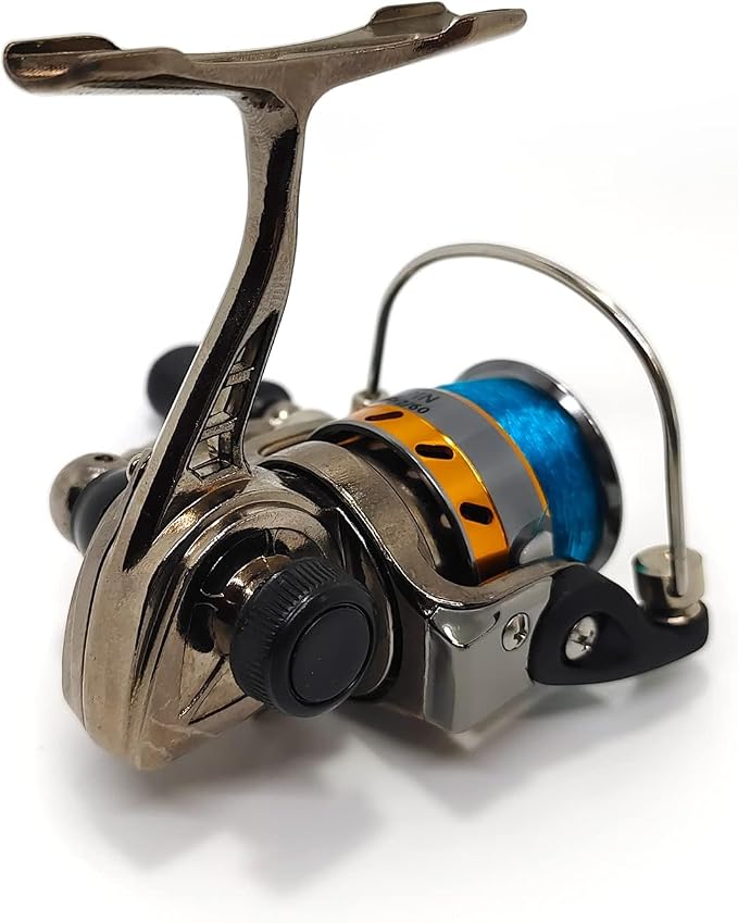 Mini 100 Small Metal Spinning Wheel Aluminum Fishing Reel with Metal Spool for Freshwater and All Season Fishing