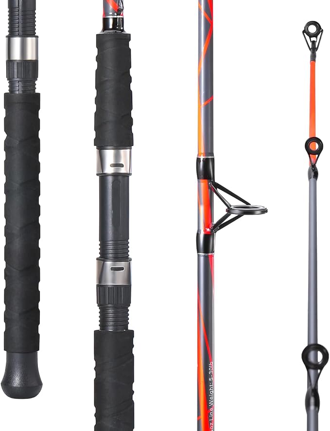 Sougayilang Spinning Rods, Strong Carbon&Glass Composite Fishing Pole with Stainless Steel Line Guides for Catfish- 7'0"