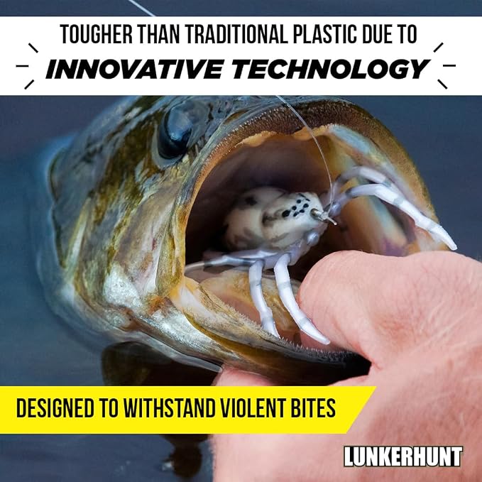 LUNKERHUNT Phantom Spider Lure for Bass Fishing (2.5 Inch) | Topwater Spider Fishing Lure with Natural Walking Action | Soft Hollow Body Weedless Hooks for Trout and Pike