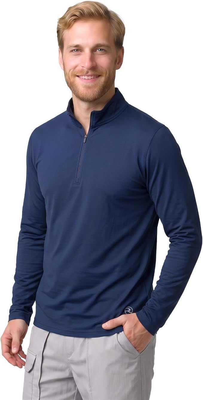 Reel Life Men's Jax Beach - Quarter-Zip Long Sleeve, Sun Shirts for Men, UPF 50+, Quick-Dry, Lightweight UV Shirts for Men