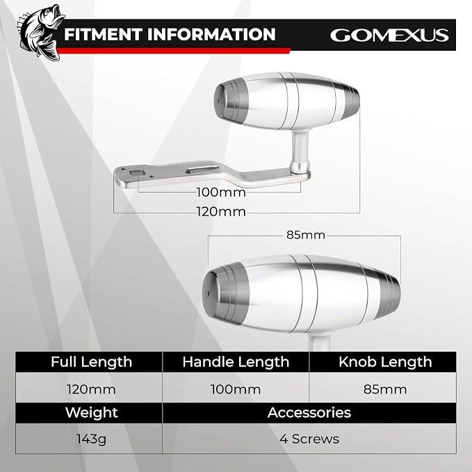 GOMEXUS Power Handle Compatible for Shimano Talica Reels, Heavy Duty Big Game Fishing Reel Handle for Saltwater Trolling Tuna Marlin Swordfish, Conventional Reel Replacement Crank