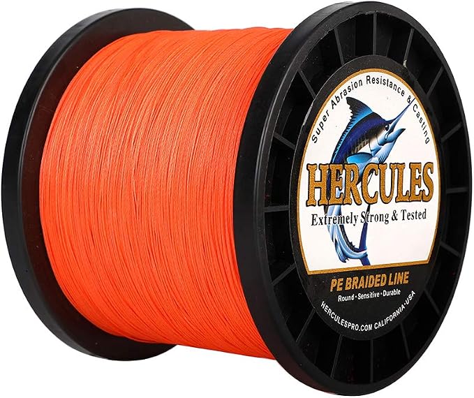 HERCULES Cost-Effective Super Strong 4 Strands Braided Fishing Line 6LB to 100LB Test for Salt-Water, 109/328 / 547/1094 Yards (100M / 300M / 500M / 1000M), Diam# 0.08MM - 0.55MM, Hi-Grade