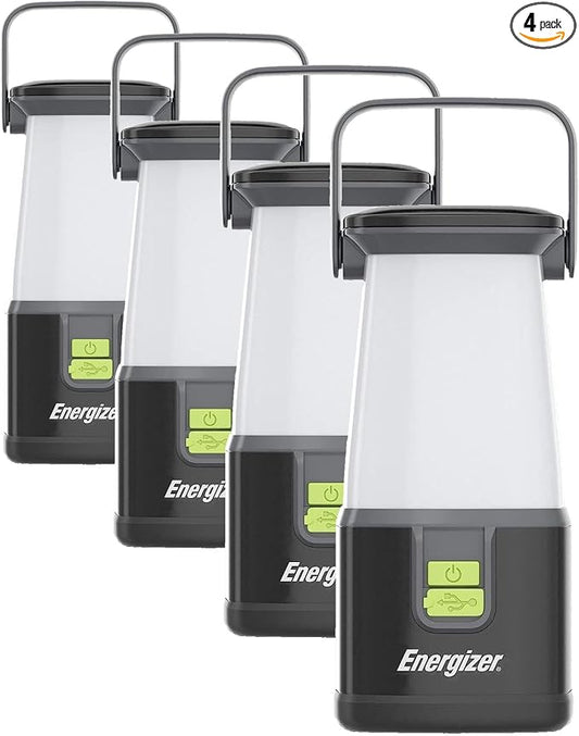 ENERGIZER WeatheReady LED Camping Lantern PRO-360, IPX4 Water Resistant Tent Light, Ultra Bright Battery Powered Lanterns for Camping, Outdoors, Emergency Power Outage (Pack of 4)