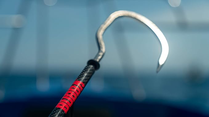 BUBBA 5 Foot Gaff with 3 Inch Stainless Steel Offset Hook, Non-Slip Grip Handles and Carbon Fiber Shaft for Fishing, Boating and Outdoors
