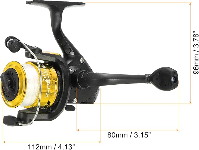 PATIKIL Fishing Reel Left/Right Interchangeable Handle with Fishing Lines