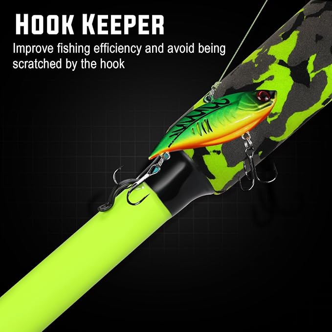 Sougayilang Spinning Combo – 5.2:1 Gear Ratio, 15.6LB Drag, IM7 Graphite 2-Piece Rod, Stainless Steel Guides for Bass, Trout, Redfish