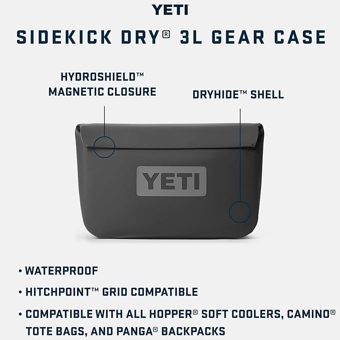 YETI Sidekick Dry 3L Gear Case, Charcoal