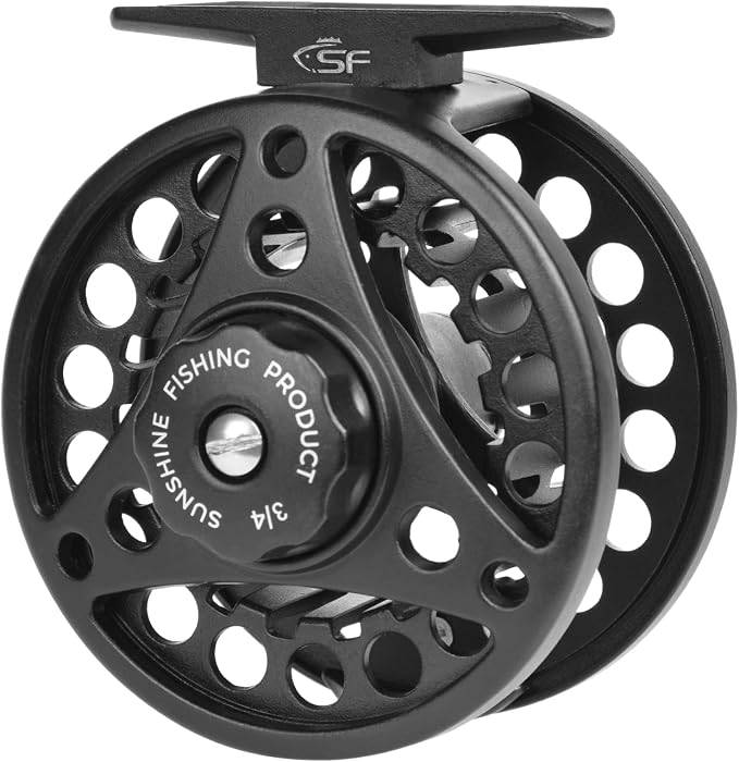 SF SF-001 Large Arbor Fly Fishing Reel with Aluminum Alloy Body 3/4wt 5/6wt 7/8wt Die Cast Pre-Loaded Fly Reel with Line Combo for Trout Bass Carp Pike Panfish