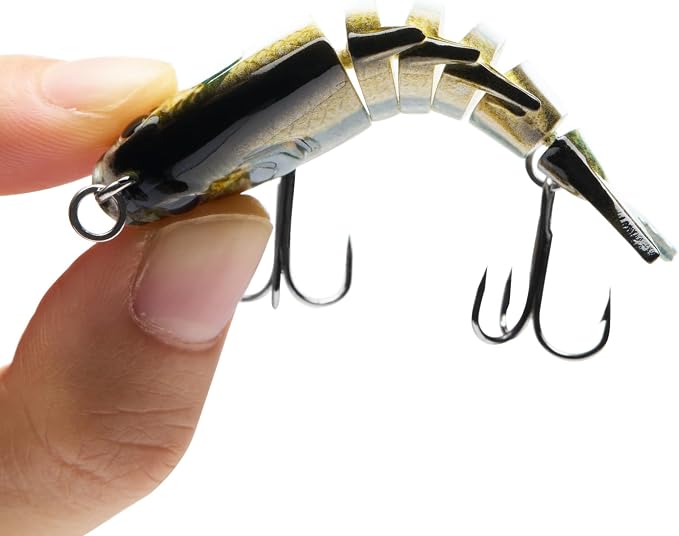 Bassdash SwimPanfish 0.34oz Hard Swimbaits Multi Jointed Topwater Trout Bass Fishing Crank Lure for Freshwater and Saltwater