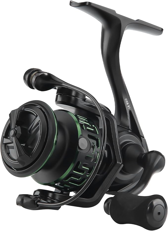 LS Lightweight Spinning Reel 500-1000 Series, 3.8oz Ultralight Carbon Fiber Frame, 5+1 BB, 5.2:1 Gear Ratio, 6.6LBs Max Drag, Saltwater/Freshwater Fishing Reel