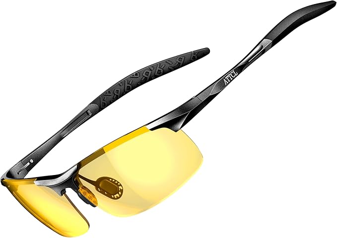 ATTCL 0.9 oz Polarized Sunglasses Men Sports: UV Protection Anti Glare Wrap Around Lightweight Metal Fishing Golf Running