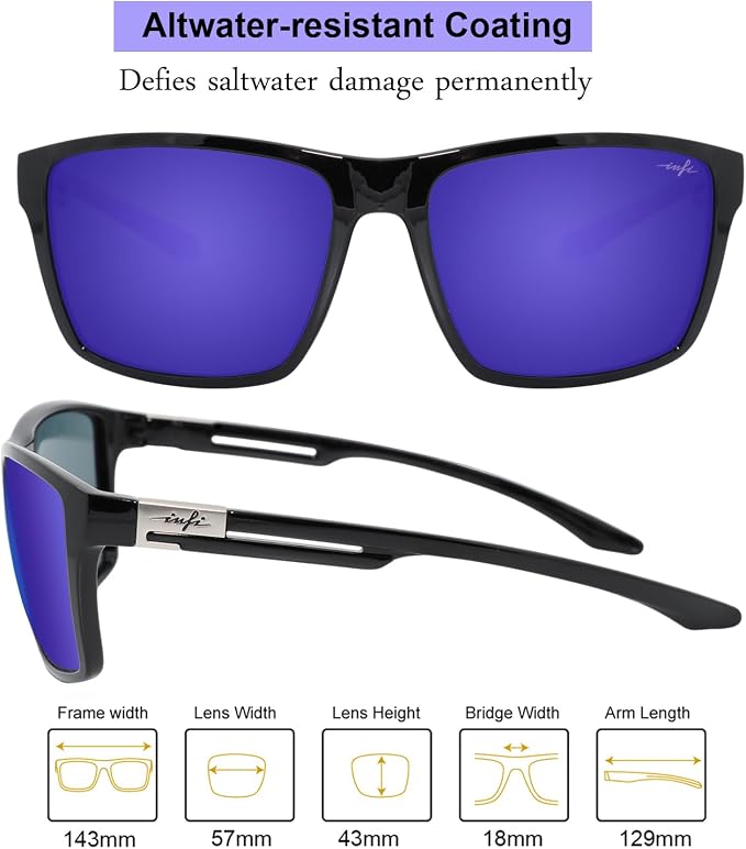 INFI Fishing Polarized Sunglasses for Men Driving Running Golf Sports Glasses Square UV Protection Designer Style Unisex
