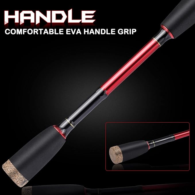 Sougayilang Fishing Rod, 2Pc Casting Rod Spinning Rod for Freshwater Tournament Quality Fishing Pole with 2 Tips for Bass