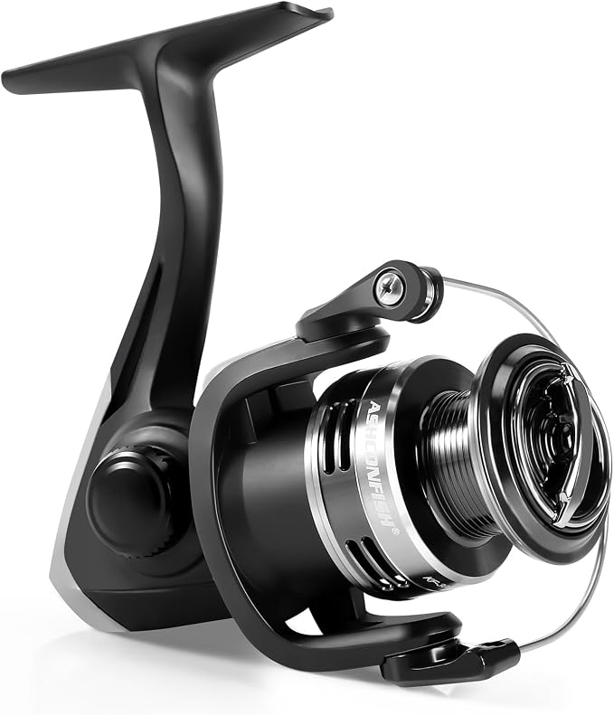 Ashconfish KF Spinning Reel, Freshwater Saltwater Spinning Fishing Reels, CNC Aluminum Spool, 5.2:1 Gear Ratio, 7+1 Ball Bearings 2 Line Cup Styles