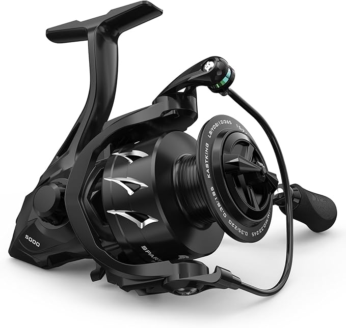 KastKing Spartacus II Plus Spinning Reel – IPX5 Waterproof Freshwater/Saltwater Fishing Reel, 22LB Drag, 5.2:1 Gear Ratio, 7+1 Stainless Steel Bearings, Instant Anti-Reverse, Anodized Aluminum Spool