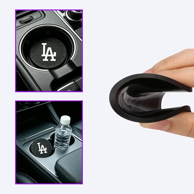 2 Pack Dodgers Car Cup Holder, Non-Slip Cup Coasters for LA Dodgers Fashion car Interior Accessories,Decorative Car Cup Mat, Diameter 2.75 Inch