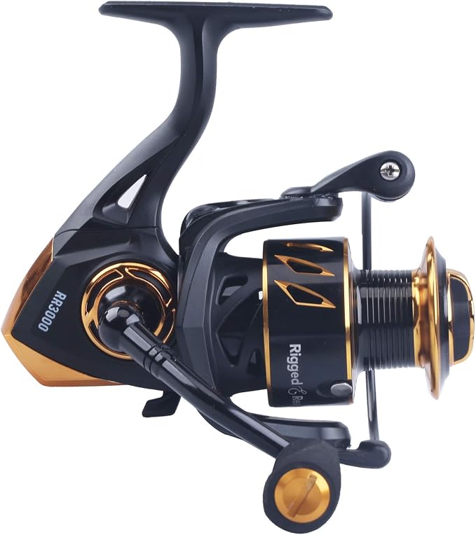 Rigged and Ready RR spin fixed-spool fishing reels 4 size options 1000, 3000, 5000, 6000. Freshwater saltwater smooth strong durable. Spare spool + bag. Spinning, Carp, Bass, Coarse, Sea & LRF angling
