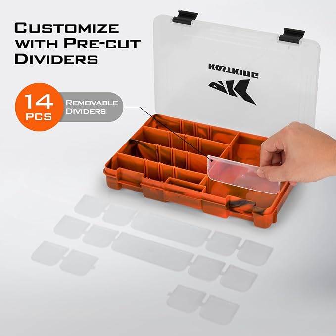 KastKing Tackle Boxes, Plastic Box, Plastic Storage Organizer Box with Removable Dividers - Fishing Tackle Storage - Box Organizer - 2 Packs /4 Packs Tackle Trays - Parts Box