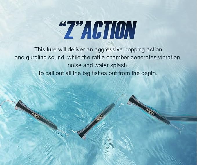 Saltwater Popper Lure Topwater Popper Lure Saltwater, Fishing Accessories for Saltwater Surface Casting and Freshwater Surface Fishing, Large Predator Fish