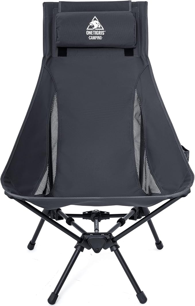 ONETIGRIS Tigerblade High Back Camping Chair with Pillow Design, Comfortable Widened Seat Folding Chair