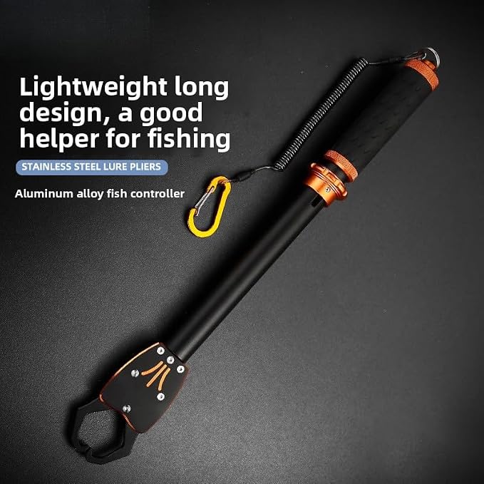 16.2-inch Aluminum Alloy Fish Lip Gripper, 360-degree Rotating Non-Slip Handle (PP Material), Powerful bite, Window Breaker, Lost Hand Rope, Giant Fish, Men's Gift