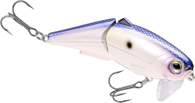 Strike King (HCWS2-741) Wake Shad Fishing Lure, Single Jointed Swimming Topwater Wakebait, 1-Ounce, Size 2 Treble Hooks, Hornet Blue