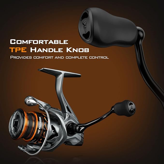 KastKing Kestrel Carbon Spinning and Ice Fishing Reel 1000 SFS Carbon Body, lightweight and weighs 4.6 Oz, Full carbon fiber frame, 10+1 stainless-steel double shielded Ball Bearings, 6.2:1 Gear Ratio