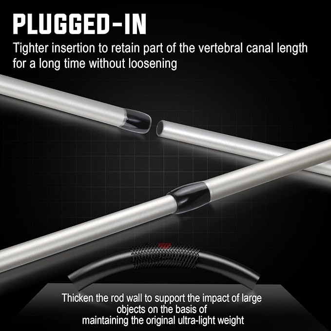 Sougayilang IM7 Graphite Fishing Rod – 2-Piece Casting & Spinning, Medium/Medium Heavy Power, Stainless Steel Guides with Zirconium Rings, EVA Handle & Hook Keeper for Bass, Trout, Walleye, Catfish
