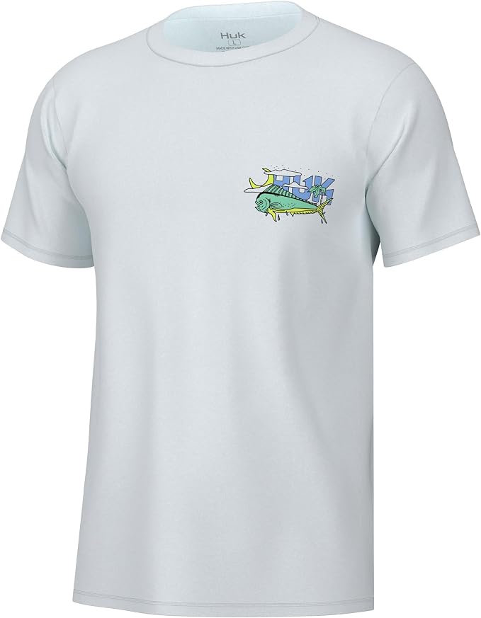 HUK Mens Fishing Graphic Tee, Performance Short Sleeve, Quick-Dry
