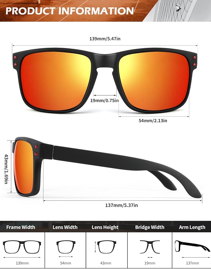 KALIYADI Polarized Sunglasses for Men and Women Vintage Style Sun Glasses for Fishing Running Driving with UV Protection