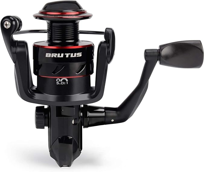 KastKing Brutus Spinning Reel, Freshwater Spinning Fishing Reels, Graphite Frame, CNC Aluminum Spool, 5.2:1 Gear Ratio, 4+1 Ball Bearings