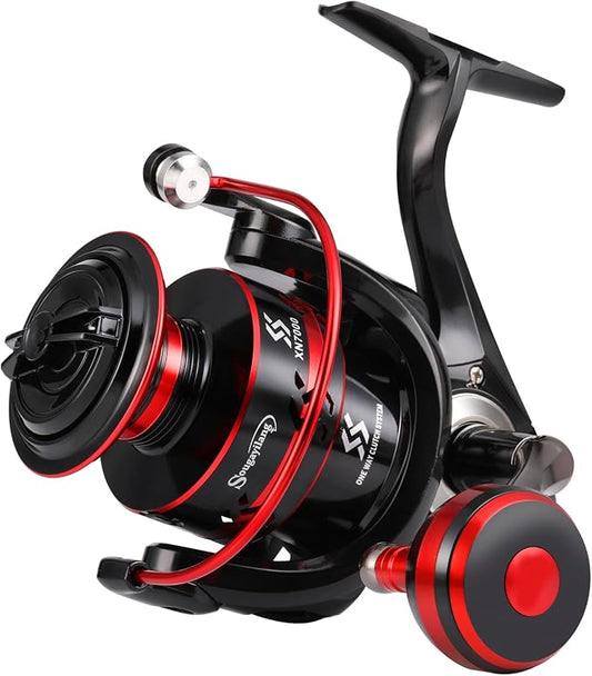 Sougayilang Spinning Reels Light Weight Ultra Smooth Powerful Fishing Reels Red & Blue & Golden