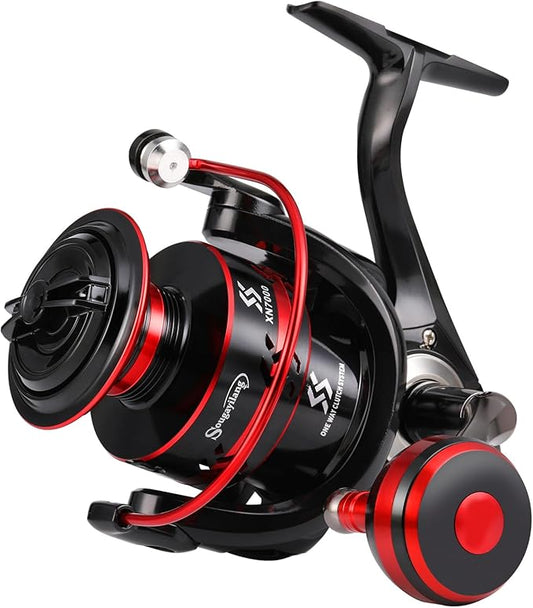 Sougayilang Spinning Reels Light Weight Ultra Smooth Powerful Fishing Reels Red & Blue & Golden
