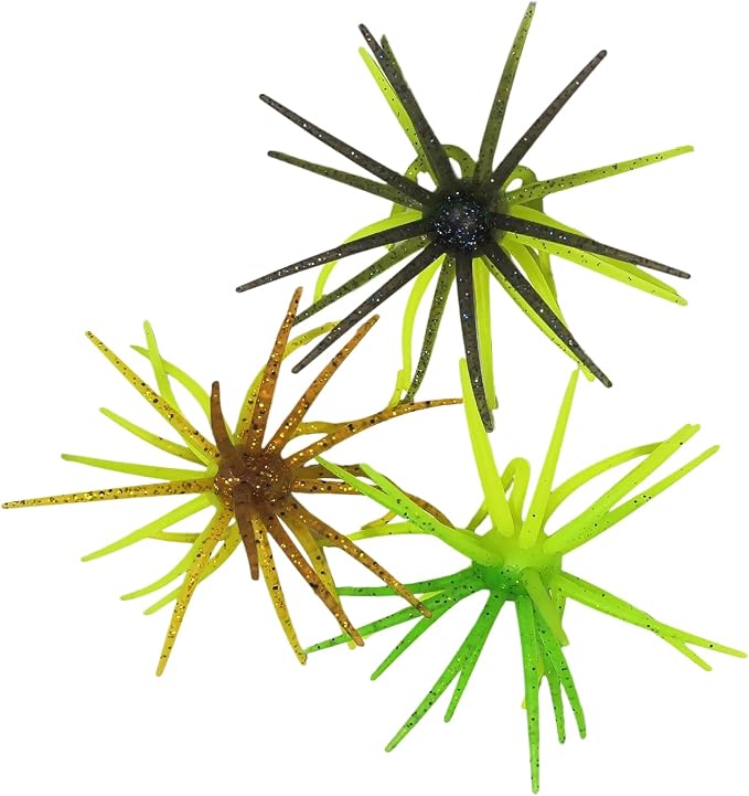 Creature Bait for Bass Fishing – Soft Plastic Fishing Lures, Fuzzy Dice & Sea Urchin Style Finesse Bait for Freshwater, Trout & Crappie with Tackle Box