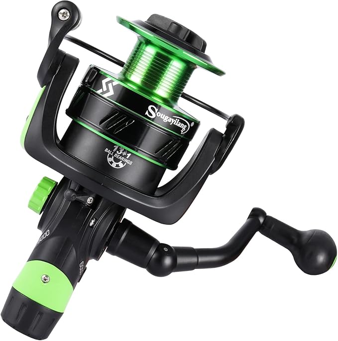 Sougayilang Carp Fishing Reel 13+1 Stainless Steel BB Bait Feeder Spinning Reel for Freshwater and Saltwater