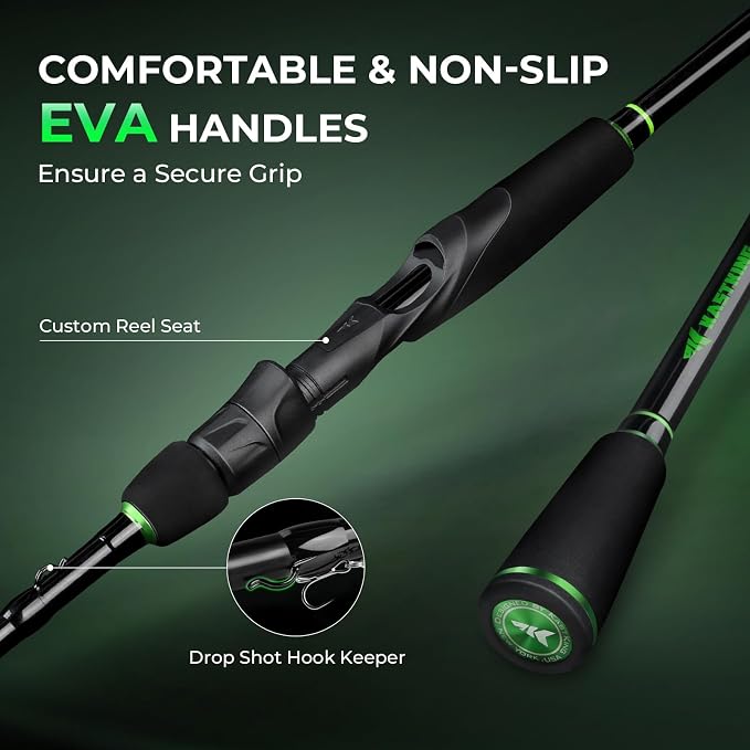 KastKing Zephyr Dual-Tip Fishing Rod and Reel Combo,Spinning & Baitcaster Combo,Dual Tips Section for Different Powers,IM6 Graphite 2-Piece Rod with Extra Tip,Sensitive & Powerful,Freshwater Fishing