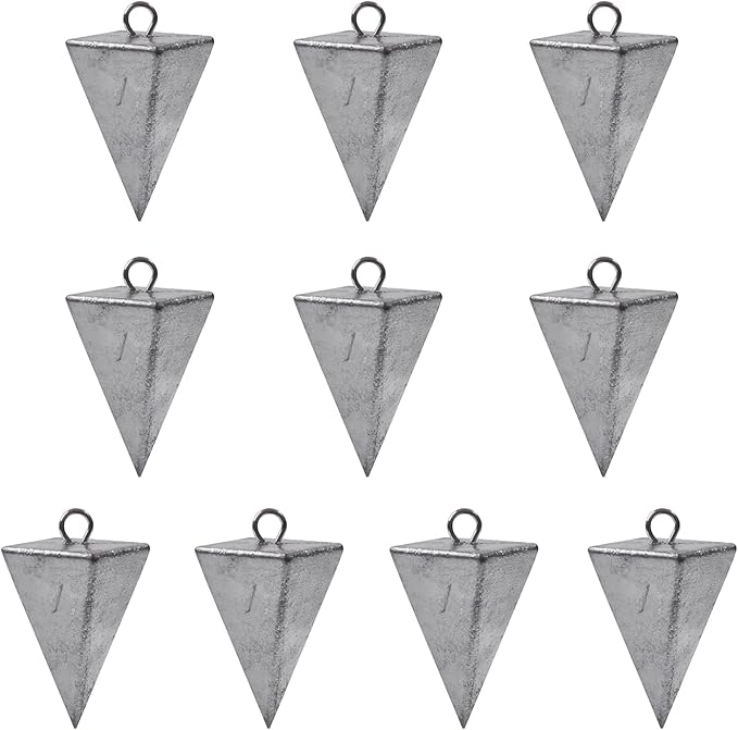 Pyramid Sinkers Fishing Weights, Saltwater Surf Fishing Sinkers Triangle Fishing Weights for Ocean Saltwater Surf Fishing Gear Tackle 1oz 2oz 3oz 4oz 5oz 6oz 8oz