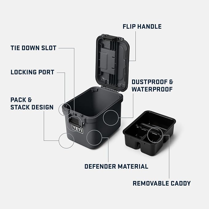 YETI LoadOut GoBox Collection, Divided Waterproof Cargo Case, Dry Box, Camera Case, Fishing Tackle Box